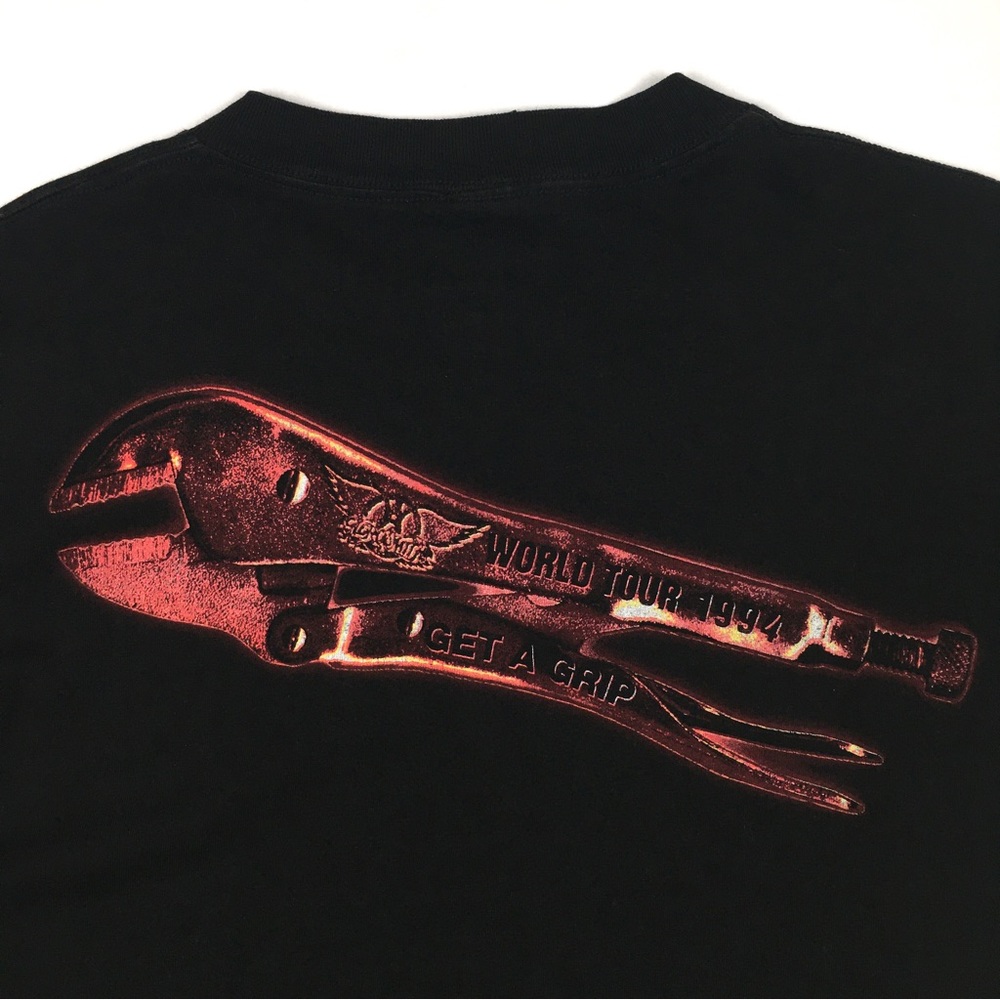 Vintage 1994 Aerosmith Get a Grip Band T-Shirt XL Black Rock Tee 90s Vtg Music - Picture 9 of 16